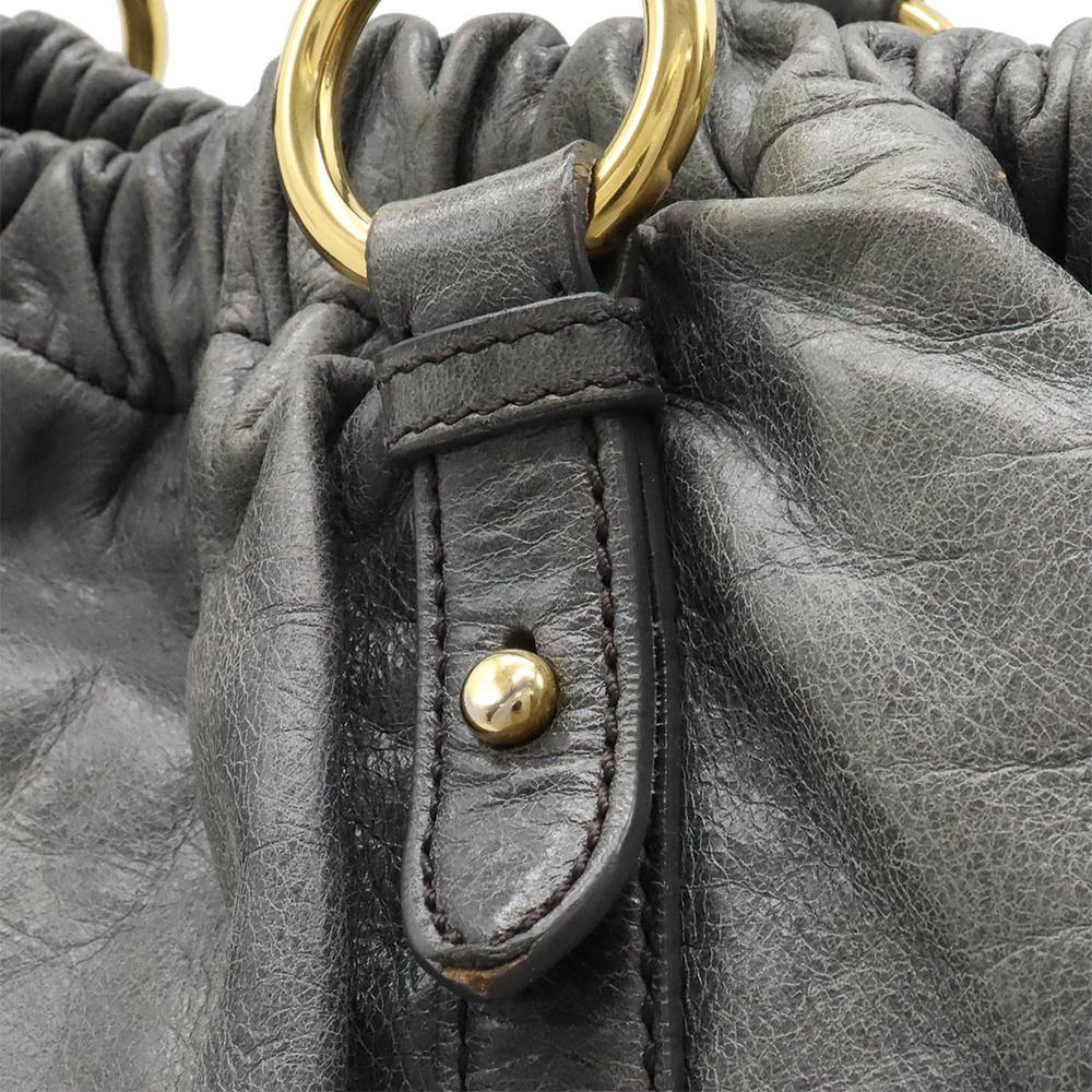 Miu Miu Gathered Bag Processing Gray - image 7